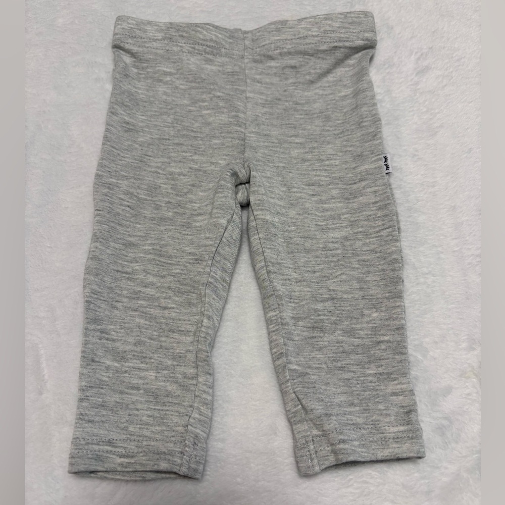 Little Sleepies Gray Leggings 0-3M Bamboo Soft EUC